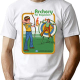 Archery For Beginners T-Shirt - Retro Graphic Tee for Men & Women - White