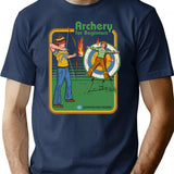 Archery For Beginners T-Shirt - Retro Graphic Tee for Men & Women - Navy