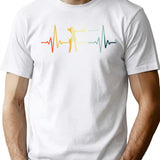Archery Heartbeat Vintage T-Shirt - Retro Graphic Casual Tee - White