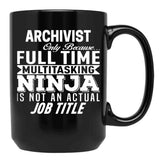 Archivist Black Coffee Mug, Gift Coffee Mug - Black