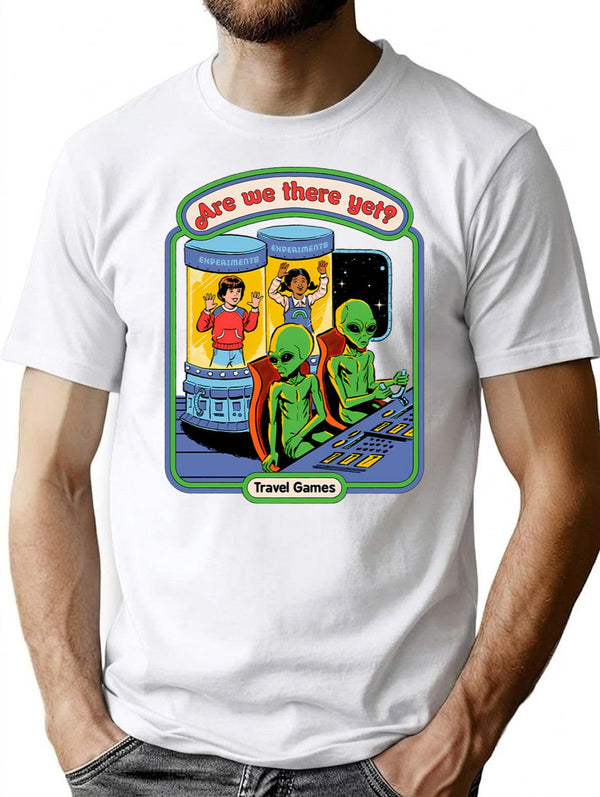 Are We There Yet T-Shirt - Retro Graphic Tee for Men & Women - White