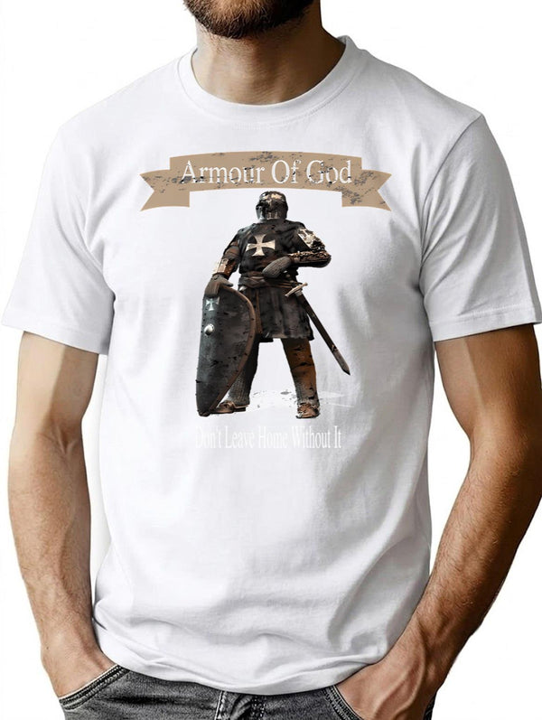 Armour Of God T-Shirt - Retro Graphic Tee for Men & Women - White