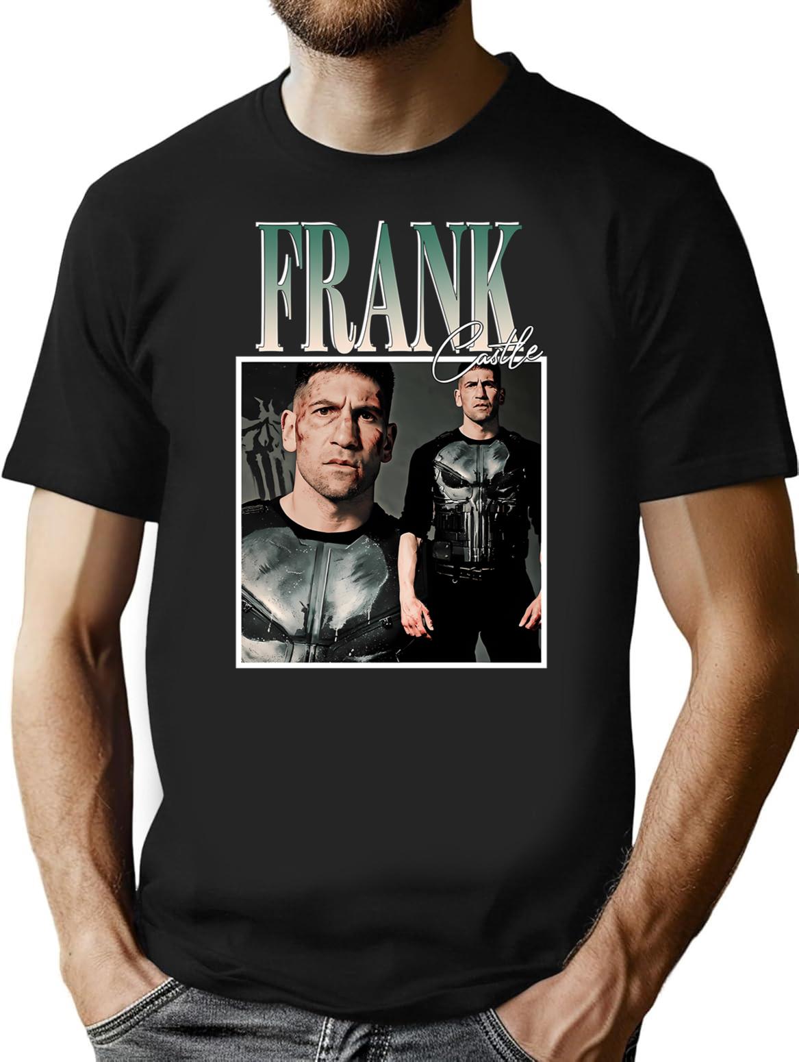Art Frank Castle Vintage Retro T-Shirt - Retro Graphic Casual Tee - Black