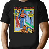 Assume The Fetal Position T-Shirt - Retro Graphic Tee for Men & Women - Black