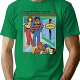 Assume The Fetal Position T-Shirt - Retro Graphic Tee for Men & Women - Green