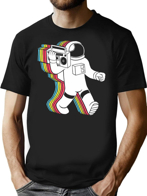 Astronaut Funk Retro Funny T-Shirt - Sarcastic Humor Graphic Tee - Black