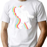 Astronaut Funk Retro Funny T-Shirt - Sarcastic Humor Graphic Tee - White