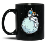 Astronaut Playing Violin Music Violin Lover Black Coffee Mug, Gift Coffee Mug