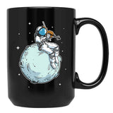 Astronaut Playing Violin Music Violin Lover Black Coffee Mug, Gift Coffee Mug - Black