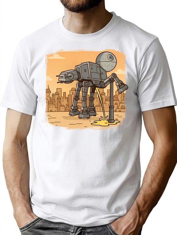 At-at Pipi Rough T-Shirt - Retro Graphic Tee for Men & Women - White