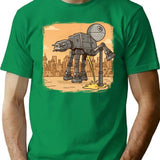 At-at Pipi Rough T-Shirt - Retro Graphic Tee for Men & Women - Green