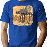 At-at Pipi Rough T-Shirt - Retro Graphic Tee for Men & Women - Blue