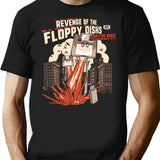Attack Of The Floppy Disks Geeky T-Shirt - Black
