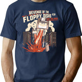 Attack Of The Floppy Disks Geeky T-Shirt - Navy