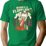 Attack Of The Floppy Disks Geeky T-Shirt - Green