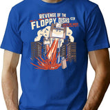 Attack Of The Floppy Disks Geeky T-Shirt - Blue