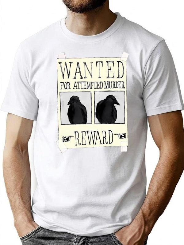 Attempted Murder T-Shirt - Retro Graphic Tee for Men & Women - White