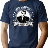 Aucar Perry Mason Funny T-Shirt - Sarcastic Humor Graphic Tee - Navy
