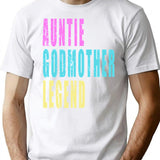 Auntie Godmother Legend Vintage T-Shirt - Retro Graphic Casual Tee - White