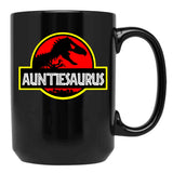 Auntiesaurus Rex - Funny Auntie Shirts Black Coffee Mug, Gift Coffee Mug - Black