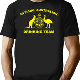 Australian Drinking Team T-Shirt - Retro Graphic Tee for Men & Women - Black