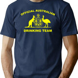 Australian Drinking Team T-Shirt - Retro Graphic Tee for Men & Women - Navy
