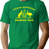 Australian Drinking Team T-Shirt - Retro Graphic Tee for Men & Women - Green