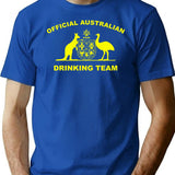 Australian Drinking Team T-Shirt - Retro Graphic Tee for Men & Women - Blue