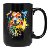 Australian Shepherd Gift For Aussie Mom Australian Shepherd Black Coffee Mug, Gift Coffee Mug - Black