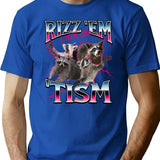 Autism Funny Rizz Em With The Tism Meme Autistic Racoon T-Shirt - Blue