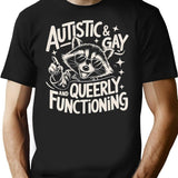 Autistic And Gay Raccoon T-Shirt - Retro Graphic Tee for Men & Women - Black