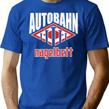 Autobahn - Nagelbett T-Shirt - Retro Graphic Tee for Men & Women - Blue