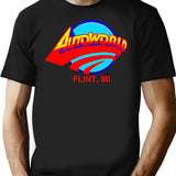 Autoworld T-Shirt - Retro Graphic Tee for Men & Women - Black