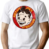 Average Joe's Gymnasium Funny T-Shirt - Sarcastic Humor Graphic Tee - White