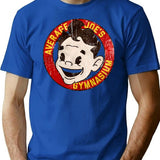 Average Joe's Gymnasium Funny T-Shirt - Sarcastic Humor Graphic Tee - Blue