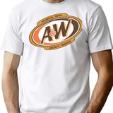 Aw - Logo T-Shirt - Retro Graphic Tee for Men & Women - White
