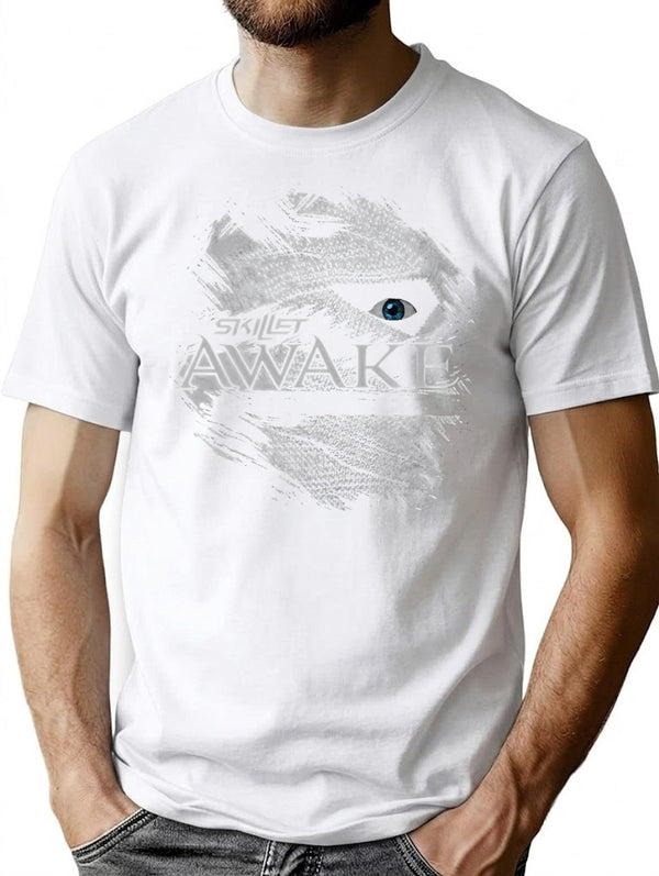Awake T-Shirt - Retro Graphic Tee for Men & Women - White