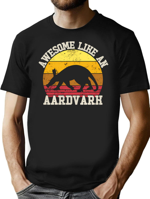 Awesome Aardvark Costume Funny Vintage Anteater Animal T-Shirt - Black