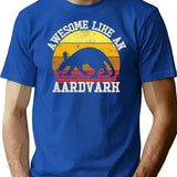 Awesome Aardvark Costume Funny Vintage Anteater Animal T-Shirt - Blue