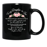 Awesome Flowers Daughter In Law From Mother In Law Floral Birthday Mug Black Coffee Mug - Black