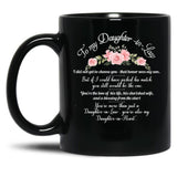 Awesome Flowers Daughter In Law From Mother In Law Floral Birthday Mug Black Coffee Mug