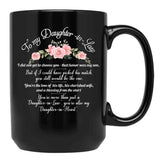 Awesome Flowers Daughter In Law From Mother In Law Floral Birthday Mug Black Coffee Mug - Black
