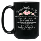 Awesome Flowers Daughter In Law From Mother In Law Floral Birthday Mug Black Coffee Mug
