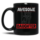 Awesome Like My Granddaughtersfunny Mug Men_Fathers Day Giftfather Father'S Daynavy Blue Black2022 Black Coffee Mug