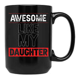 Awesome Like My Granddaughtersfunny Mug Men_Fathers Day Giftfather Father'S Daynavy Blue Black2022 Black Coffee Mug - Black