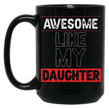 Awesome Like My Granddaughtersfunny Mug Men_Fathers Day Giftfather Father'S Daynavy Blue Black2022 Black Coffee Mug