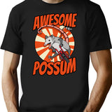 Awesome Possum T-Shirt - Retro Graphic Tee for Men & Women - Black