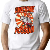 Awesome Possum T-Shirt - Retro Graphic Tee for Men & Women - White