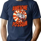 Awesome Possum T-Shirt - Retro Graphic Tee for Men & Women - Navy