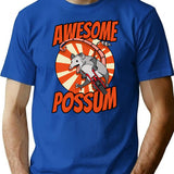 Awesome Possum T-Shirt - Retro Graphic Tee for Men & Women - Blue